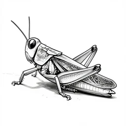 coloring page of a grasshopper. high quality.