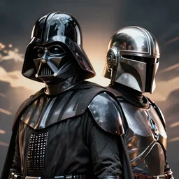 a mix of darth vader's and the mandalorian's helmets. concept art, trending on art station.