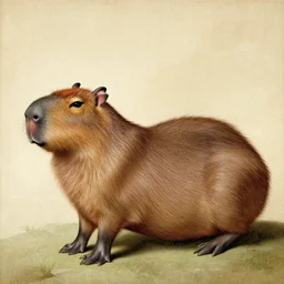 The vitruvian capybara by Leonardo Da Vinci