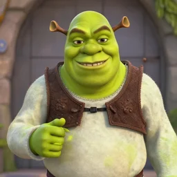 shrek lime giving you a suggestive alluring grin