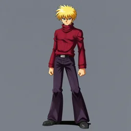 Drainpunk Spike Spiegel Artificer wearing Turtleneck Sweater Bellbottoms Portrait Greg Rutkowski