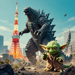 godzilla yoda destroying tokyo