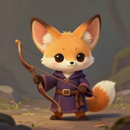 cute little anthropomorphic fennec ranger, wielding a bow, tiny, small, short, wizard robe, cute and adorable, pretty, beautiful, dnd character art portrait, matte fantasy painting, deviantart artstation, by jason felix by steve argyle by tyler jacobson by peter mohrbacher, cinema