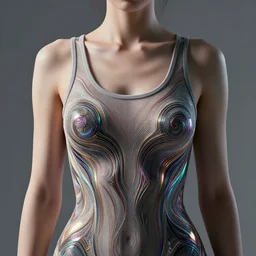 sexy girl wearing a tanktop. intricate abstract. intricate artwork. by tooth wu, wlop, beeple, dan mumford. octane render, trending on artstation, greg rutkowski very coherent symmetrical artwork. cinematic, hyper realism, high detail, octane render, 8 k, iridescent accents