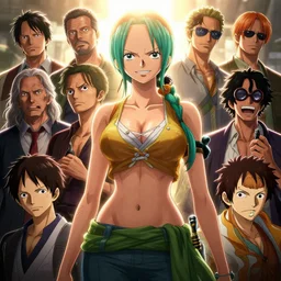 highly detailed vfx portrait of nami by eiichiro oda!, stephen bliss, greg rutkowski, loish, rhads, beeple, makoto shinkai, tom bagshaw, alphonse mucha, sharp focus, art by artgerm and greg rutkowski, stanley kubrick, backlit, harsh overhead sunlight,