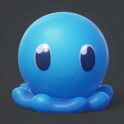 a 3 d model of a dragon quest slime found in the game files of persona 4 ( 2 0 0 8 )