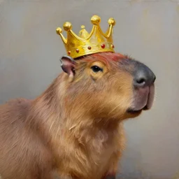 capybara king profile pic oil painting