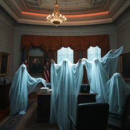 a group of ghost in the room office trump
