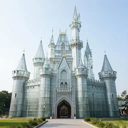 a castle made of glass