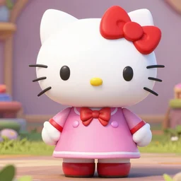 hello kitty as a character in sword art online, hyperrealistic, art station,