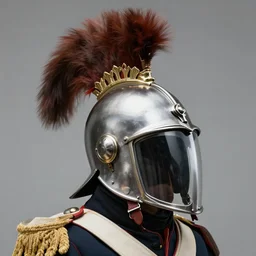 napoleonic dragoon helmet, plumed, combined with fighter pilot helmet, glass visor