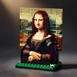 a product photo from the lego toy of monalisa
