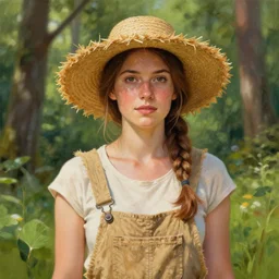 woman _ hannah _ dodd _ portrait _ highly _ detailed _ digital _ painting _ artstation _ summer _ forest _ background _ concept _ art _ sharp _ focus _ illustration _ overalls _ straw _ h _ - i _ - s _ 9 9 4 8 8 2 4 0 2 _ ts - 1 6 6 0 1 5 0 7 1 4 _ idx - 0