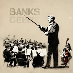 orchestral concert art by banksy