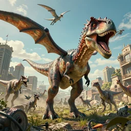 movie frame still from live action horde of pterodactyl attacking the city 8 k ultra wide angle zenith view, strong colors, ultra details, greg rutkowski kim jung gi