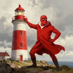 red librarian from terry pratchett shake the lighthouse, by greg rutkowski