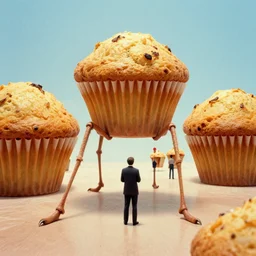 giant alien muffins with big long legs. scorsese, wes anderson, kodachrome, fred herzog. epic view. cinestill film tones, by chesley bonestell, vincent di fate