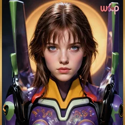 poster artwork, young girl, beautiful face, gorgeous, face visible, halo, cinematic lighting, highly detailed eva suit, wallpaper, extremely detailed, sharp focus, by greg rutkowski and [ [ [ wlop ] ] ], intricate, beautiful, award winning, trending on artstation, pixiv
