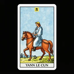 Yann LeCun illustrated on the Rider–Waite tarot.