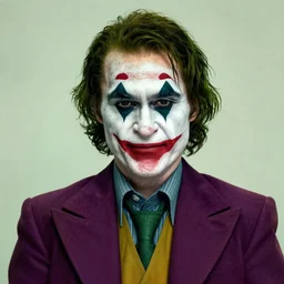 willem dafoe as the joker from the dark knight rises movie by lee jeffries and jeff legg, creepy smile, green hair, purple suit, polaroid, 3 3 mm, professional color, graded
