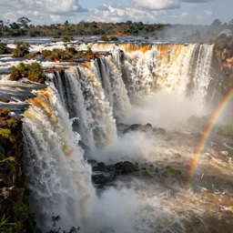 iguazu falls with lava
