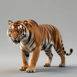 tiger and tyrannosaurus hybrid, realistic cgi render