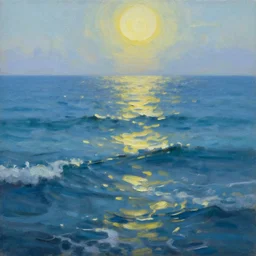 beautiful aesthetic inspirational digital oil painting of sea, by greg rutkowski, ultra detailed, fine details, trending on artstation, volumetric light.