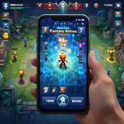 new blue fantasy arena for mobile game in the style of brawl stras