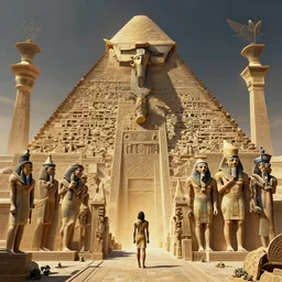 egypt by artgerm and wlop and scott fischer and seb mckinnon, digital art, highly detailed, wide shot, intricate, fantasy, mystical, sharp focus, Trending on Artstation HQ, deviantart, unreal engine 5, 4K UHD image