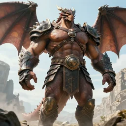 5 meters tall muscular dragon armored giant man in shorts, high definition movie, photorealistic detail, futuristic production, adventure movie, 8 k