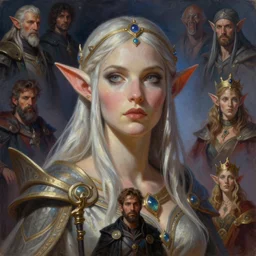 A mixed media painting of a beautful female elven cleric, magical, very aesthetic, detailed face, by Frank Frazetta, Greg Rutkowski, Boris Vallejo, Beeple, Christian MacNevin, Lucas Graciano, digital art, steve argyle, peter Mohrbacher, Davi Blight, epic fantasy character art, high fantasy, CGsociety, exquisite detail, post-processing, low angle, masterpiece, cinematic