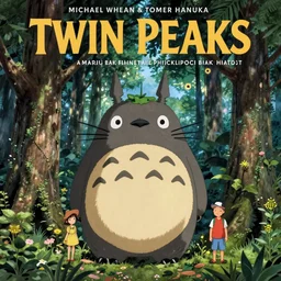Twin Peaks poster artwork by Michael Whelan and Tomer Hanuka, Karol Bak, Rendering of Totoro in the forest, from scene from Twin Peaks, full of details, by Makoto Shinkai and thomas kinkade, Matte painting, trending on artstation and unreal engine
