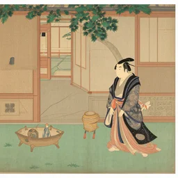 scene from the genji monogatari emaki, heian period, early 1 2 th century ( national treasure )