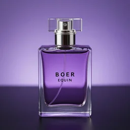 close up shot of premium perfume bottle containing purple liquid placed on a black table, ultra detail, commercial, designer product, cinematic lighting, hd artstation, symmetrical, rendered, 4k