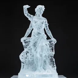 a female rodin ice sculpture high detail
