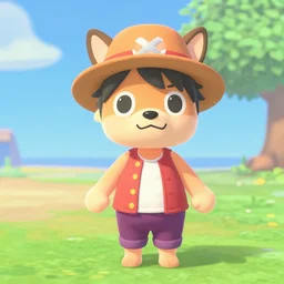 Luffy from One Piece as an Animal Crossing character