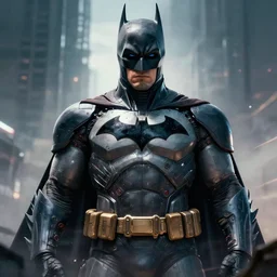 a gigantic portrait of futuristic batman