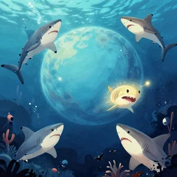 a planet of shark people
