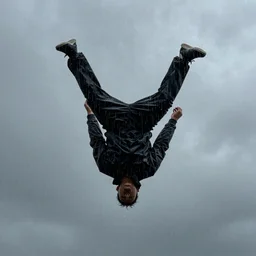 Upside-down slow motion rain in a cloudless sky, hyper detailed photorealistic