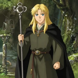anime key visual of the council of elrond, the lord of the rings, cinematic lighting, nature, fantasy, jm animation