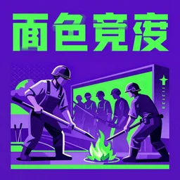 hyper detailed bauhaus neon purple & green propaganda poster of mars workers from the 2050s cinematic lighting 8k sharp wide angle shallow depth of field