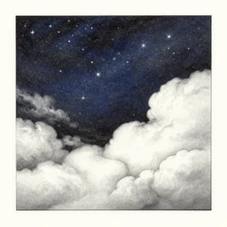 ( ( ( ( ( starry sky and cloud ) ) ) ) ) drawing by mœbius!!!!!!!!!!!!!!!!!!!!!!!!!!!, overdetailed art