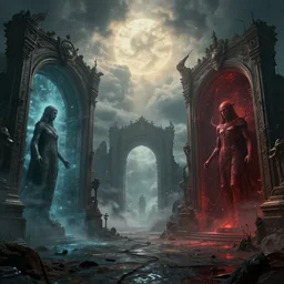 the portals to heaven and hell, cinematic,