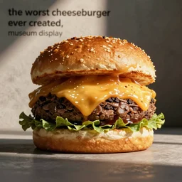 “the worst cheeseburger ever created, museum display”