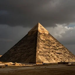 a pyramid in shape of tank