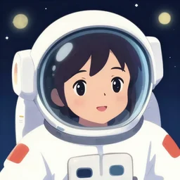 illustrated portrait of a young astronaut girl floating in space, colorful, cute face by ilya kuvshinov, yoshinari yoh, makoto shinkai, katsura masakazu, dynamic pose, ( ( mads berg ) ), kyoani, rounded eyes, halftone shading, christopher balaskas, dithered illustration, anime poster