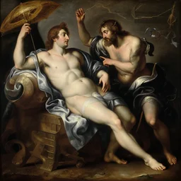 creation of life, detailed baroque oil painting