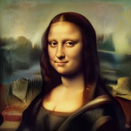 Mona lisa's face replaced by Gretta thumberg, Oil paiting in the style of Da Vinci