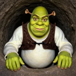 john paul II in in the sewers with shrek, creppy photo