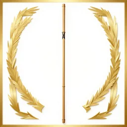 picture of a single wooden long straight thin ninja fighting staff with oriental ornaments, bamboo, weapon, highlight, vertical, centred, highly symmetric, sci - fi, fantasy, japan, dnd, close shot, bright uniform background, award winning